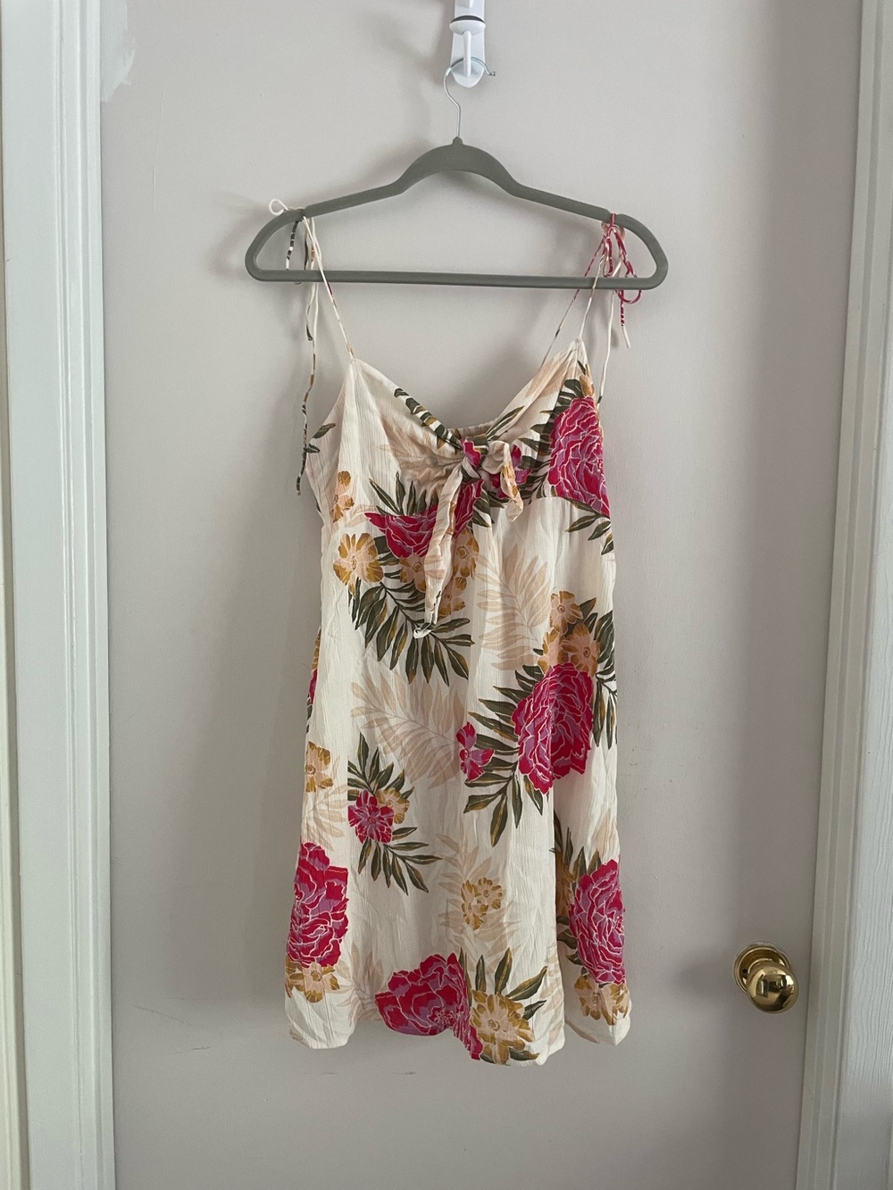 Billabong Floral Tie-Front Mini Dress, Size M
